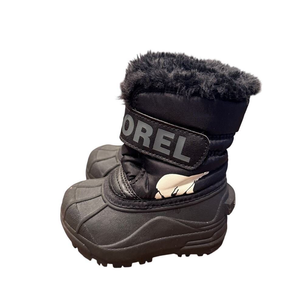 Sorel Toddler 6 Snow Commander Waterproof Boots Hook n Loop Fur Lined Little Kid - Picture 4 of 6